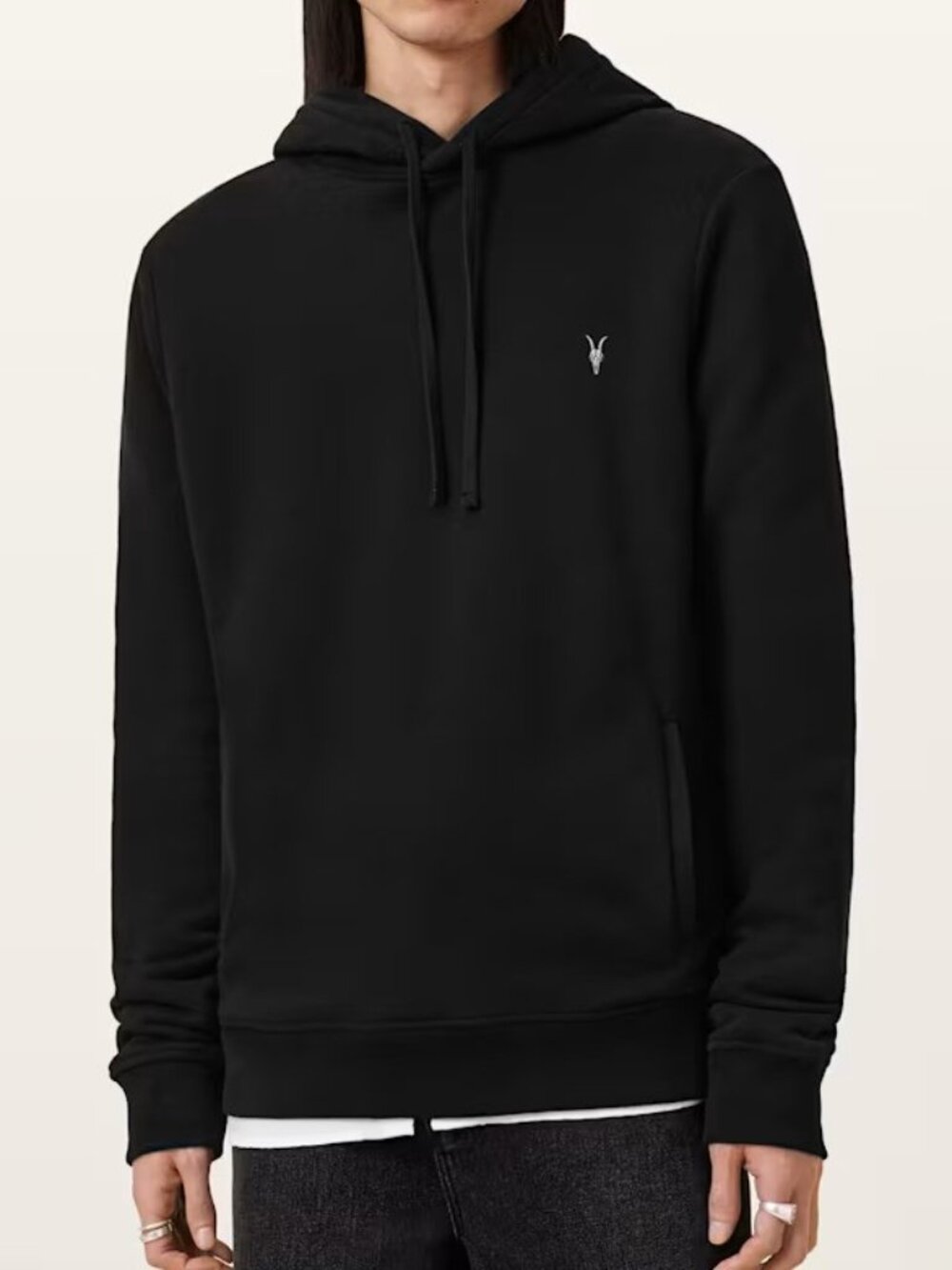 All Saints Ramskull Pullover Black Hoodie l